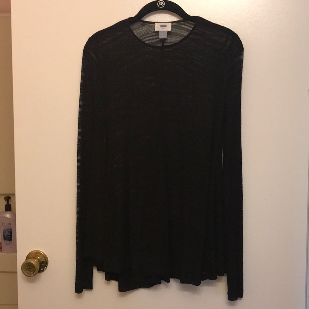 Black shear long sleeved blouse
